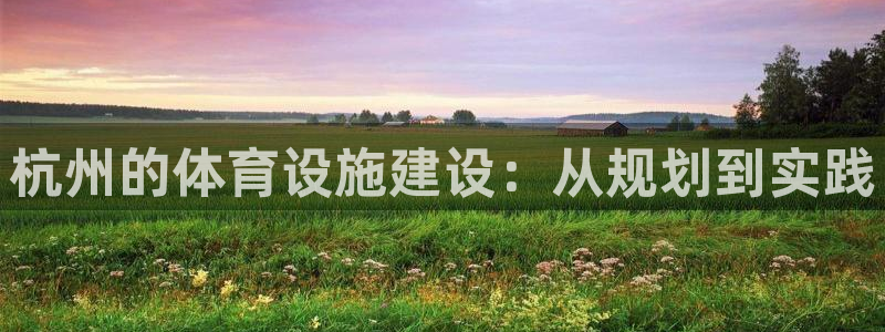 凯捷体育集团官网网址：杭州的体育设施建设：从规划到实